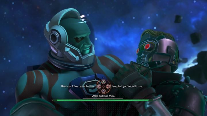 W wyniku walki, Peter zostanie poważnie ranny i ledwo ujdzie z życiem - Wizyta na wrogim statku | Guardians of the Galaxy - Guardians of the Galaxy: The Telltale Series - poradnik do gry