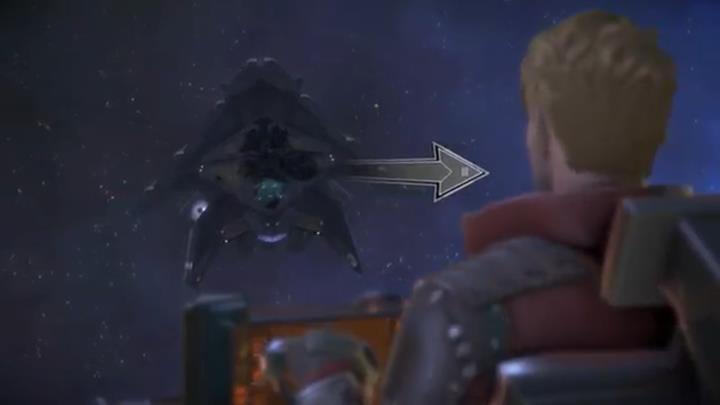 Po chwili zjawi się statek Hali i będziesz zmuszony manewrować statkiem tak, by nie zostać trafionym - Rozdział 1 - Double Fantasy | Epizod 2 - Under pressure - Guardians of the Galaxy: The Telltale Series - poradnik do gry