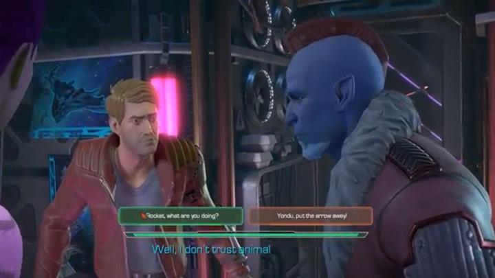 Dojdzie do sprzeczki między Yondu a Rocketem i możesz wybrać którą stronę konfliktu upomnieć - Rozdział 1 - Double Fantasy | Epizod 2 - Under pressure - Guardians of the Galaxy: The Telltale Series - poradnik do gry