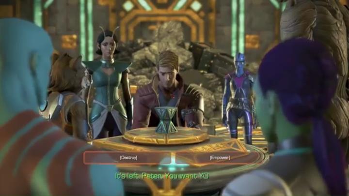 Gdy zdobędziesz tarczę, wspólnymi siłami nakierujcie kolejny promień - Rozdział 6 - The Dark Side of the Moon | Epizod 3 - More Than a Feeling - Guardians of the Galaxy: The Telltale Series - poradnik do gry