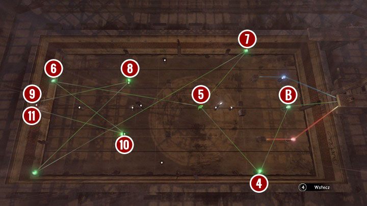 W następnej kolejności ustaw promienie zielone - ich droga do zielonych kamieni na drzwiach powinna wyglądać jak na fotce powyżej - Otwórz wrota świątyni | Opis przejścia Syberia 3 - Syberia 3 - poradnik do gry