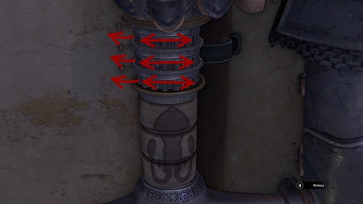 Najpierw odblokuj trzy metalowe obręcze, odciągając przytrzymujące je bolce (z lewej strony każdej obręczy) w lewo i w górę (trzeba wykonać stosowny ruch myszką) - Odnajdź doktor Olgę | Rozdział pierwszy | Opis przejścia Syberia 3 - Syberia 3 - poradnik do gry