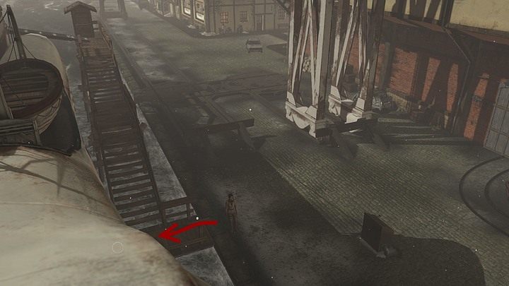 Opuść więc knajpę i za radą właściciela tawerny udaj się na prom (w lewo, w dół - wzdłuż nabrzeża i po drewnianych schodach na pokład) - Odszukaj kapitana Obo i przekonaj go, by przeprawił Jukoli | Rozdział trzeci - Syberia 3 - poradnik do gry