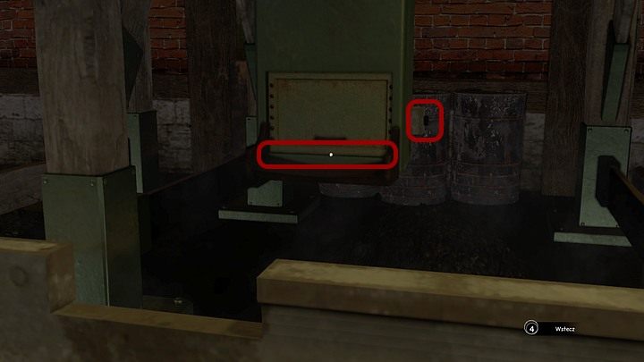 Dotocz go pod upatrzony wcześniej drugi zsyp po przeciwnej stronie hangaru - musisz zatrzymać wózek w jego pobliżu (o dobrze ustawionym wózku świadczy fakt pojawienia się na zsypie ikonki lupy po wyjściu ze zbliżenia na wózek) - Załaduj węgiel na pokład Kryształu | Rozdział trzeci | Opis przejścia Syberia 3 - Syberia 3 - poradnik do gry