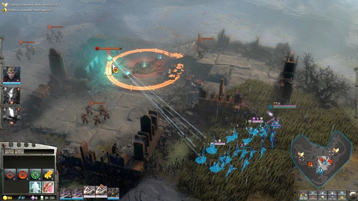 Krzaki ulokowane przy punkcie zasobów pozwolą ci zasadzić się na wroga. - Misja 6 - Niebezpieczna propozycja | Kampania - opis przejścia - Warhammer 40,000: Dawn of War III - poradnik do gry