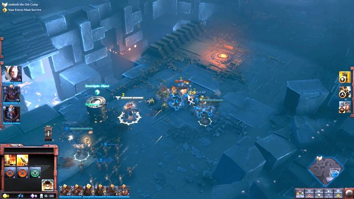 Interakcja z kamiennymi kolumnami otworzy kładkę na drugą stronę. - Misja 12 - Pogoń za Pienkną | Kampania - opis przejścia - Warhammer 40,000: Dawn of War III - poradnik do gry