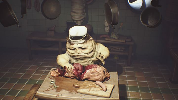 Przekradnij się za plecami kucharza, aż do następnego pomieszczenia. - Little Nightmares: Zdobycie kolejnego klucza - solucja, opis przejścia - Little Nightmares - poradnik do gry