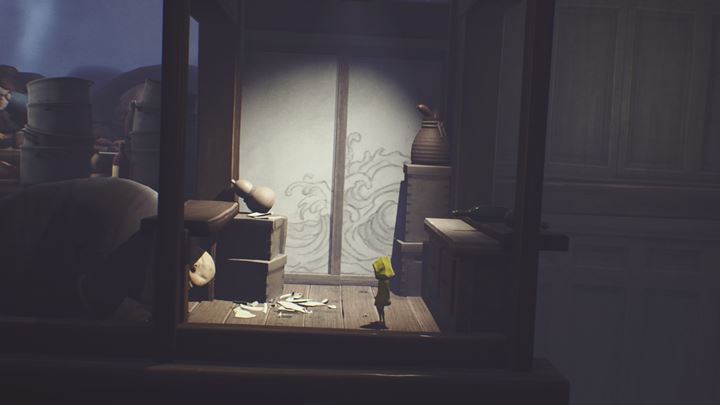 Zaklinuj bestię, następnie wskocz na jej plecy i uciekaj w lewo. - Little Nightmares: Wędrówka po stołówce i ucieczka przed gośćmi - solucja - Little Nightmares - poradnik do gry