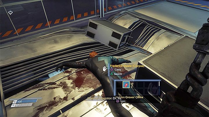 Rozpocznij w pomieszczeniu o nazwie Fabrykacyjny (Fabrication) zlokalizowanym na piętrze Działu neuromodów (Neuromod Division) (obrazek 1) - Jak samemu wytwarzać neuromody w Prey? | Rozwój postaci - Prey - poradnik do gry