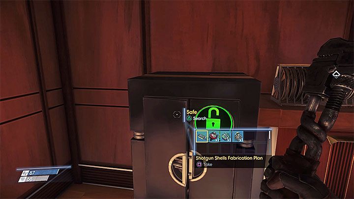Projekt znajduje się w pokazanym na obrazku sejfie, który jest w stacji ochrony na poziomie 1 Holu Talosa I (Talos I Lobby) - Hol Talosa I | Projekty | Sekrety i ważne przedmioty w Prey - Prey - poradnik do gry