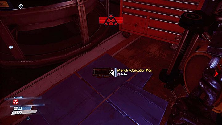 Projekt leży na podłodze w silnie napromieniowanym obszarze Warsztatu mechanicznego (Machine Shop) laboratoriów sprzętowych (Hardware Labs) - Laboratoria sprzętowe | Projekty | Sekrety i ważne przedmioty w Prey - Prey - poradnik do gry
