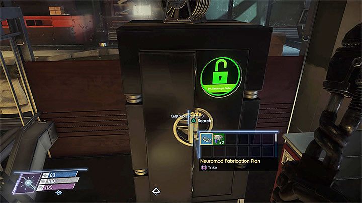 Projekt znajduje się w biurze dyrektora Kelstrupa sąsiadującym z atrium - Dział psychotroniczny | Projekty | Sekrety i ważne przedmioty w Prey - Prey - poradnik do gry