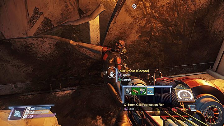 Projekt znajdziesz przy zwłokach Talii Brooks na poziomie -2 elektrowni - NNN Elektrownia | Projekty | Sekrety i ważne przedmioty w Prey - Prey - poradnik do gry