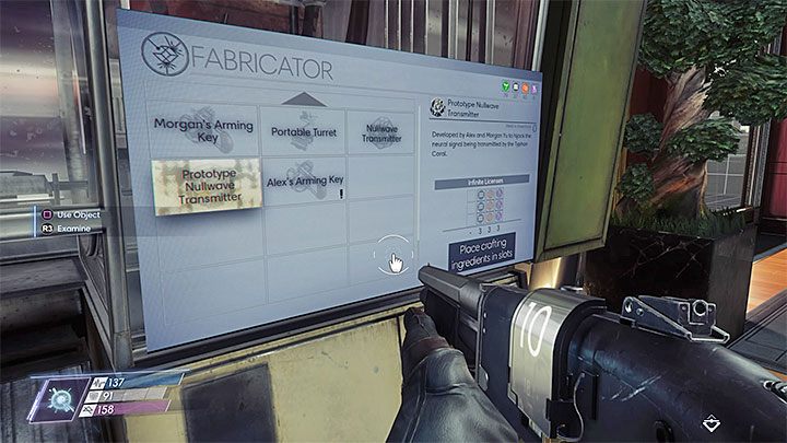 Na potrzeby wyprodukowania nadajnika nie możesz dotrzeć do fabrykatora znajdującego się w Arboretum, gdyż po tym jak w lokacji tej nastała zerowa grawitacja został on wyłączony - Nieograniczony umysł | Opis przejścia Prey - Prey - poradnik do gry