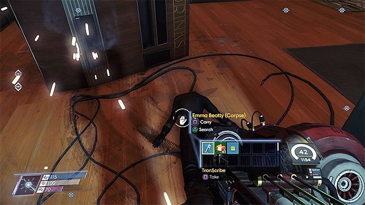 Mapa Emmy Beatty (Rosalyn) znajduje się przy jej zwłokach w Kwaterach załogi - Poszukiwanie skarbów | Dodatkowe zadania Prey - Prey - poradnik do gry