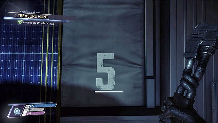 Pierwszą z czterech cyfr możesz odnaleźć w Ładowni, przy czym żeby do niej dotrzeć musisz najpierw przejść przez ładownię B, którą po raz pierwszy odblokowuje się w głównym zadaniu Wysyłka i odbiór - Poszukiwanie skarbów | Dodatkowe zadania Prey - Prey - poradnik do gry