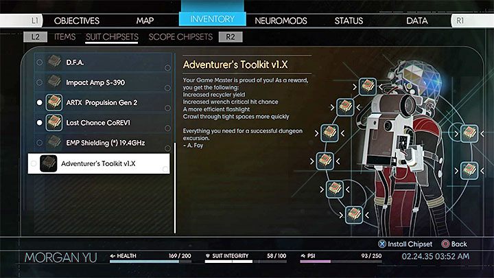 W fabrykatorze powstanie unikalny układ kombinezonu (Adventurers Toolkit v1 - Poszukiwanie skarbów | Dodatkowe zadania Prey - Prey - poradnik do gry