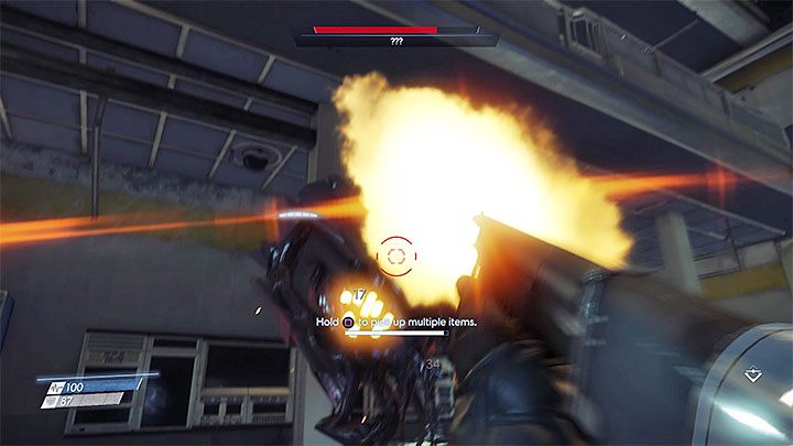 Prowadź ostrzał ze strzelby lub innej broni o dużej sile rażenia - Jak pokonać Tyfona Technopatę w Dziale neuromodów? | Prey - Prey - poradnik do gry