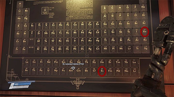 Z otrzymanymi symbolami podejdź do pokazanej na obrazku tablicy pierwiastków - Jak otworzyć sejf w biurze dyrektora Thorsteina? | Prey - Prey - poradnik do gry