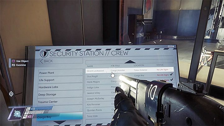 Nie musisz na szczęście na ślepo przeczesywać przestrzeni kosmicznej wokół stacji Talos I, bo w odnalezieniu zwłok Lockwooda może ci pomóc system namierzania pracowników stacji, z którego korzystałeś też wcześniej w wielu innych misjach - Hol Talosa I | Dodatkowe zadania Prey - Prey - poradnik do gry