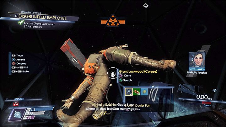 Wykonaj przelot w stronę ciała Lockwooda - Hol Talosa I | Dodatkowe zadania Prey - Prey - poradnik do gry