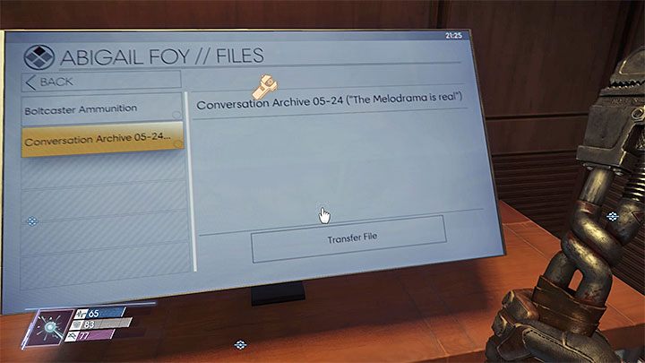 O okazji do zbadania kajuty dowiesz się dzięki odsłuchaniu nagrania z opisanego wyżej urządzenia TranScribe - Szukanie echa | Opis przejścia Prey - Prey - poradnik do gry