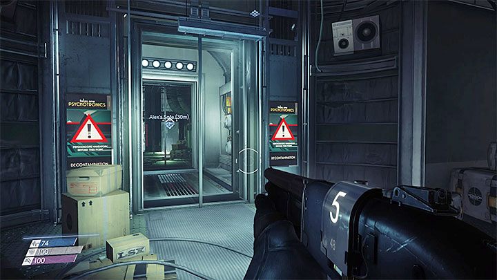 Pomieszczenie dekontaminacji pozwala na przejście dalej dopiero po znalezieniu psychoskopu - Jak odblokować moce obcych w Prey? - Prey - poradnik do gry