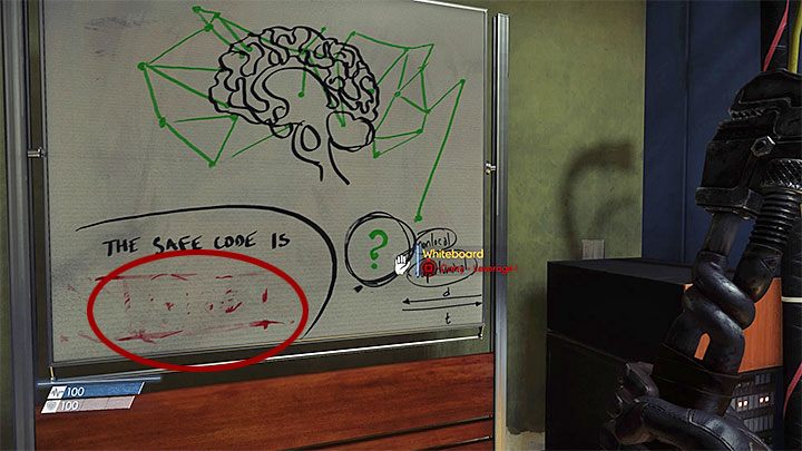 Po dotarciu na miejsce przyjrzyj się pokazanej na powyższym obrazku tablicy - Jak otworzyć pierwszy sejf w laboratorium? | Prey - Prey - poradnik do gry