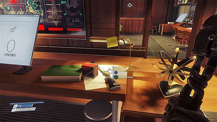Strzelbę możesz odnaleźć w stacji ochrony znajdującej się na poziomie 1 holu Talosa I (Talos I Lobby) - jej lokalizację prezentuje dołączony obrazek - Strzelba w Prey | Gdzie znaleźć podstawowe bronie? - Prey - poradnik do gry