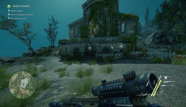 Cel główny przebywać będzie w kościele, na środku lokacji - Grave Diggers | Akt 1 | Opis przejścia Sniper Ghost Warrior 3 - Sniper: Ghost Warrior 3 - poradnik do gry