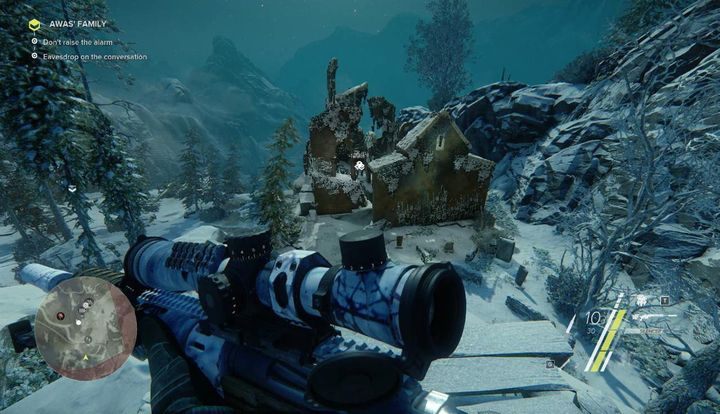 Trzymając się ciągle prawej ściany skał przedostań się w miejsce pokazane na obrazku - Awas Family | Akt 2 | Opis przejścia Sniper Ghost Warrior 3 - Sniper: Ghost Warrior 3 - poradnik do gry