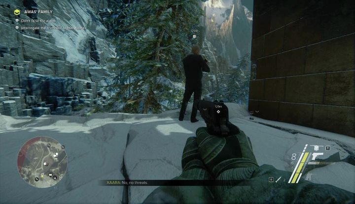 Po rozmowie separatyści rozdzielą się, a twój cel do przesłuchania stanie na małym wzniesieniu i zacznie rozmawiać przez telefon - Awas Family | Akt 2 | Opis przejścia Sniper Ghost Warrior 3 - Sniper: Ghost Warrior 3 - poradnik do gry