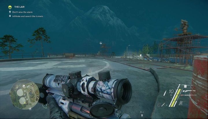 Na początek wyeliminuj strażnika skanującego teren, który znajduje się na wieży strażniczej - The Lair i Clear Out | Akt 2 | Opis przejścia Sniper Ghost Warrior 3 - Sniper: Ghost Warrior 3 - poradnik do gry