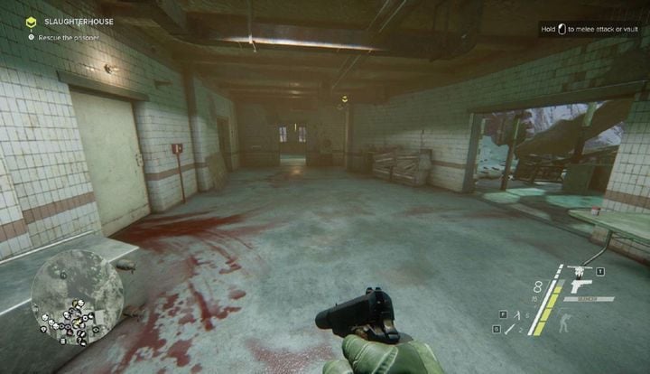 Po przejściu przez kolejne korytarze znajdziesz się w miejscu pokazanym na obrazku - Slaughterhouse | Akt 3 | Opis przejścia Sniper Ghost Warrior 3 - Sniper: Ghost Warrior 3 - poradnik do gry