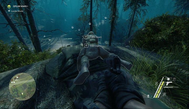 Po przedostaniu się do drugiej lokacji, dostań się na skały po prawej stronie - Opium Wars I i II - zadania Side-Ops | Akt 3 | Opis przejścia - Sniper: Ghost Warrior 3 - poradnik do gry