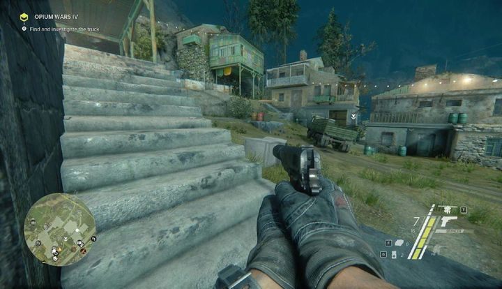 Ciężarówka, którą musisz odnaleźć znajduje się na północnym zachodzie lokacji, w której przebywasz - Opium Wars III i IV - zadania Side-Ops | Akt 3 | Opis przejścia - Sniper: Ghost Warrior 3 - poradnik do gry