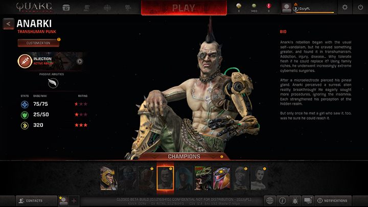 W grze mamy dostęp do 9 bohaterów - Bohaterowie | Podstawy rozgrywki | Quake Champions - Quake Champions - poradnik do gry