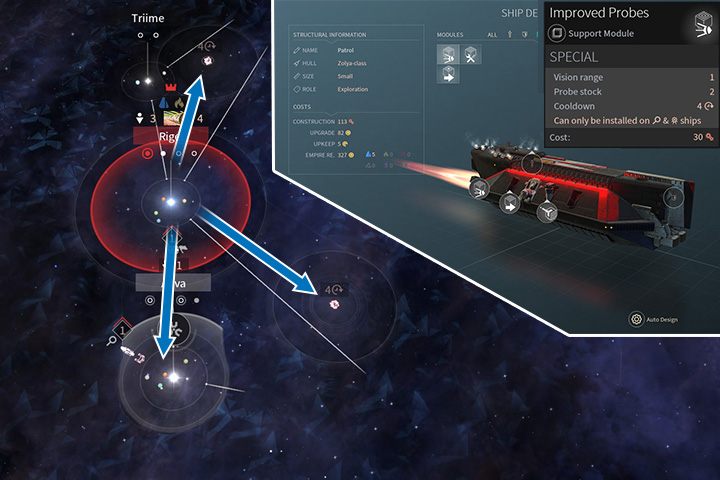 Wysyłanie statków i sond w różne strony galaktyki to bardzo pomocna czynność na początku. Pamiętaj o zainstalowaniu lepszych modułów sond lub ich większej ilości. - Eksploracja i osobliwości w Endless Space 2 - Endless Space 2 - poradnik do gry