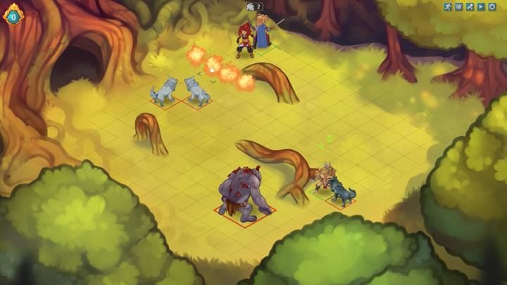 W międzyczasie, zadaj obrażenia Kayem i wycofaj się za wystający korzeń drzewa - Przykładowe potyczki | Podziemia i walka | Regalia Of Man And Monarchs - Regalia: Of Men And Monarchs - poradnik do gry