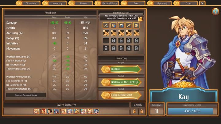 Główny bohater, który zawsze musi wziąć udział w wyprawie (choć nie jest koniecznym, by brał udział w potyczce) - Najlepsi towarzysze i umiejętności do walki | Podziemia i walki | Regalia - Regalia: Of Men And Monarchs - poradnik do gry