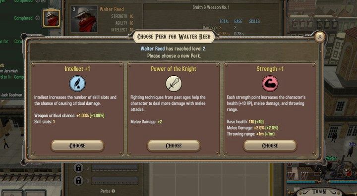 Po awansie wybierasz jedną z trzech cech do rozwinięcia - Drużyna i rozwój postaci | Porady Bounty Train - Bounty Train - poradnik do gry