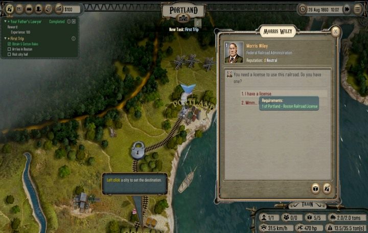 Odblokowuj kłódki - z użyciem licencji bądź gotówki - aby odblokowywać nowe trasy komunikacyjne - Pierwsze kroki - zlecenia dla Jeremiaha | Opis przejścia Bounty Train - Bounty Train - poradnik do gry