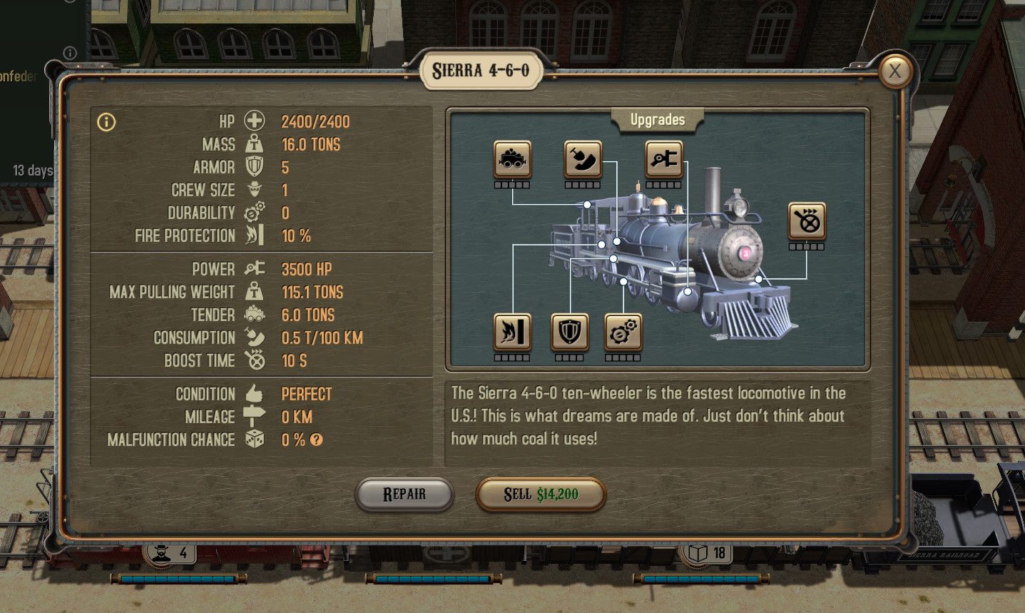 Sierra 4-6-0 - najlepsza lokomotywa w grze - Pojazdy, ulepszanie i uszkodzenia | Transport Bounty Train - Bounty Train - poradnik do gry