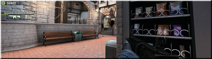 Dogodna pozycja strzelecka przy automacie z przekąskami - Misja 4 - Thrill: Dreszczyk emocji | CS GO - CS GO - poradnik do gry