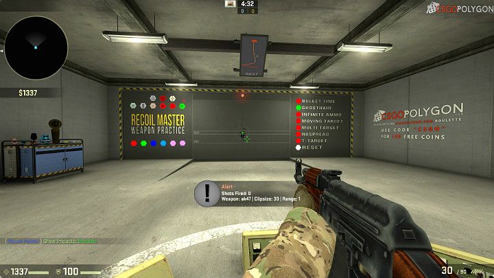 Z pomocą przyjdzie tutaj treningowa mapa Recoil Master - Spray, którą można pobrać z poziomu Warsztatu Steam - Celowanie w CS GO - CS GO - poradnik do gry