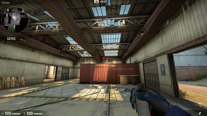 Ustaw się w wejściu do garażu od strony Terrorystów i przysuń się maksymalnie do framugi - Cache | Mapy Turniejowe | CS GO - CS GO - poradnik do gry
