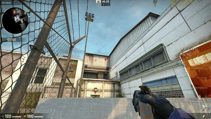 Ustaw się we wskazanym miejscu i przysuń się maksymalnie do białej skrzyni - Cache | Mapy Turniejowe | CS GO - CS GO - poradnik do gry