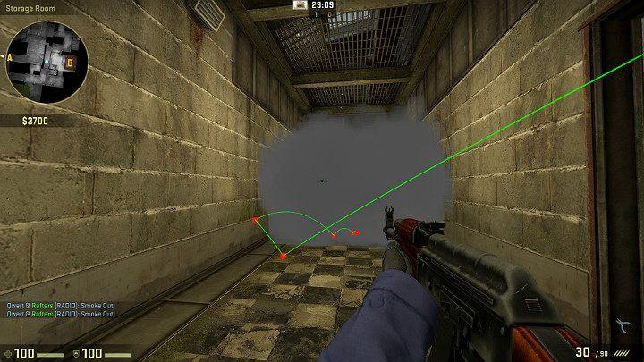 Granat wpadnie do tunelu i przysłoni widoczność Graczy chcących wejść na punkt B od strony korytarza wentylacyjnego - Cache | Mapy Turniejowe | CS GO - CS GO - poradnik do gry