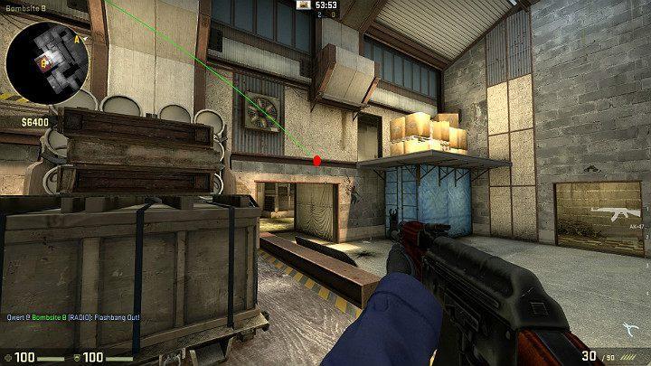 Granat przeleci nad skrzynkami i wybuchnie w powietrzu oślepiając wszystkich Graczy znajdujących się na punkcie lub patrzących w tym kierunku - Cache | Mapy Turniejowe | CS GO - CS GO - poradnik do gry