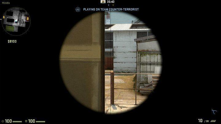 Widok z łącznika Antyterrorystów na garaż Terrorystów - Cache | Mapy Turniejowe | CS GO - CS GO - poradnik do gry